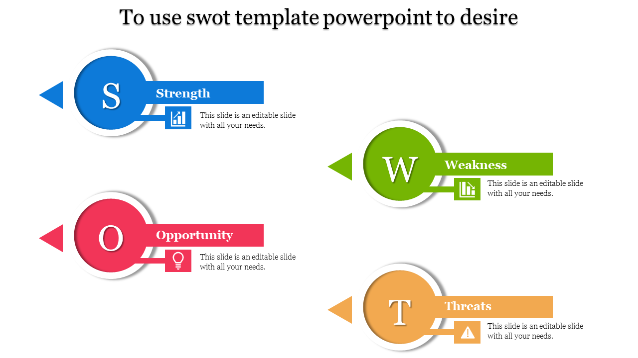 Stunning SWOT Template PowerPoint Design With Four Node